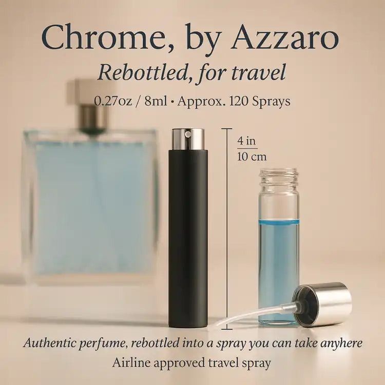 Chrome Cologne By Azzaro for Men 0.27 Oz Travel Spray